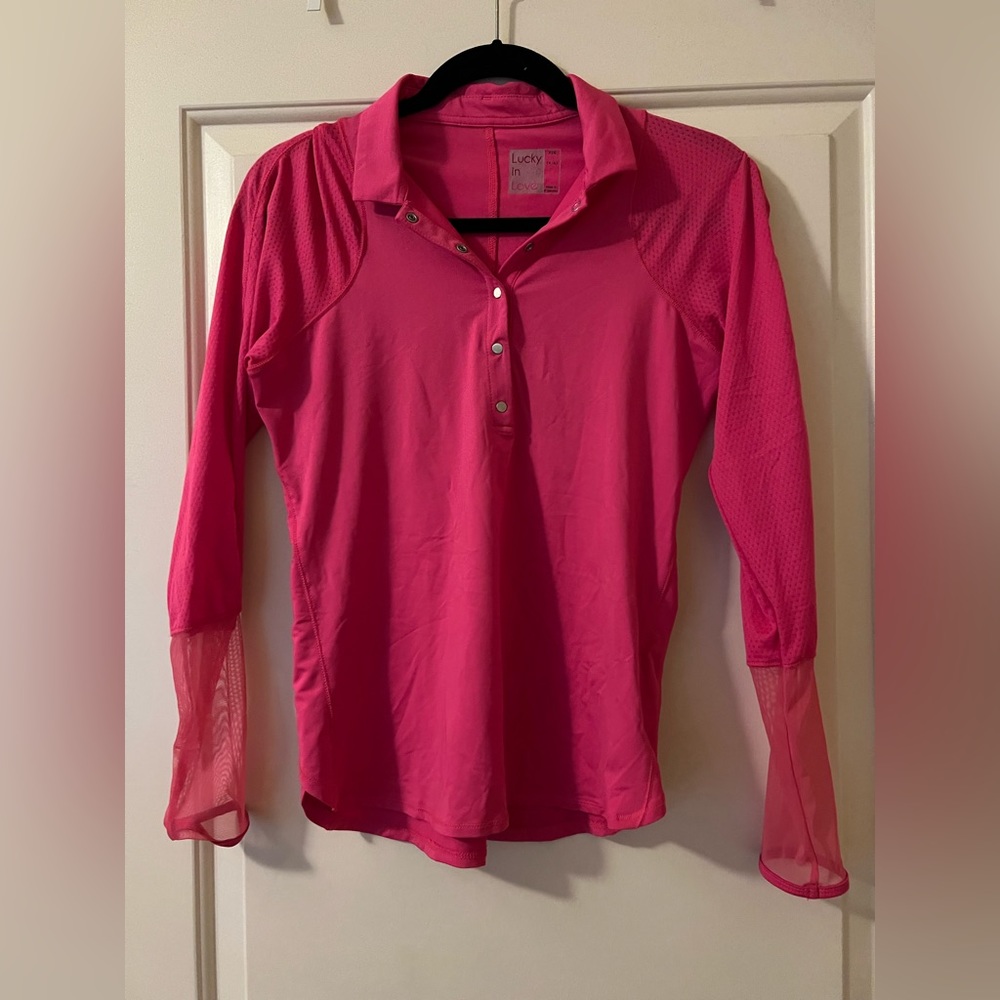 Lucky In Love Pink Golf Top